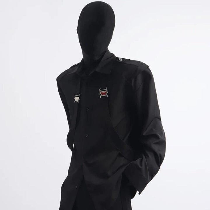 Deconstructed Long-sleeve Shirt with Strap Detailing