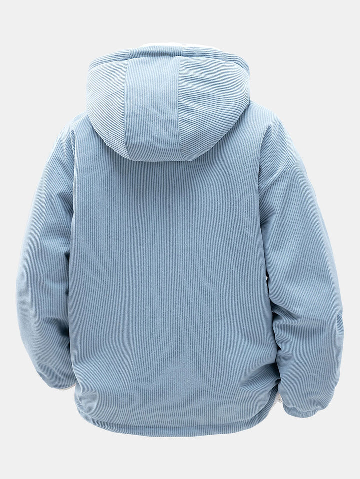 Teddy Corduroy Reversible Hooded Jacket