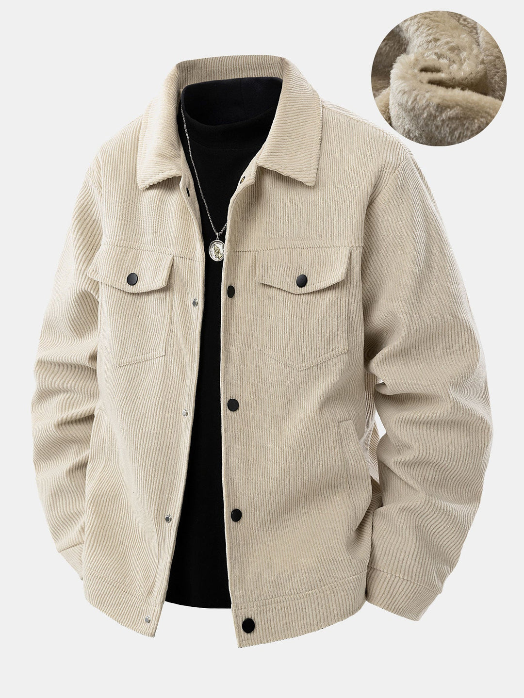 Teddy Lined Pocket Corduroy Jacket