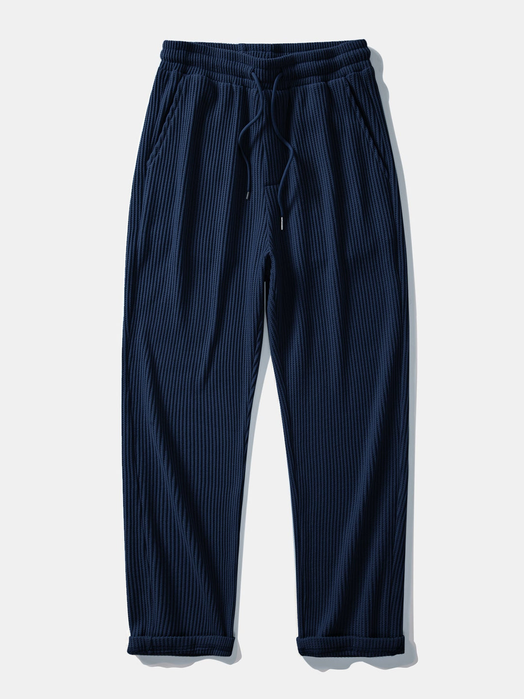 Drawstring Knitted Waffle Pants