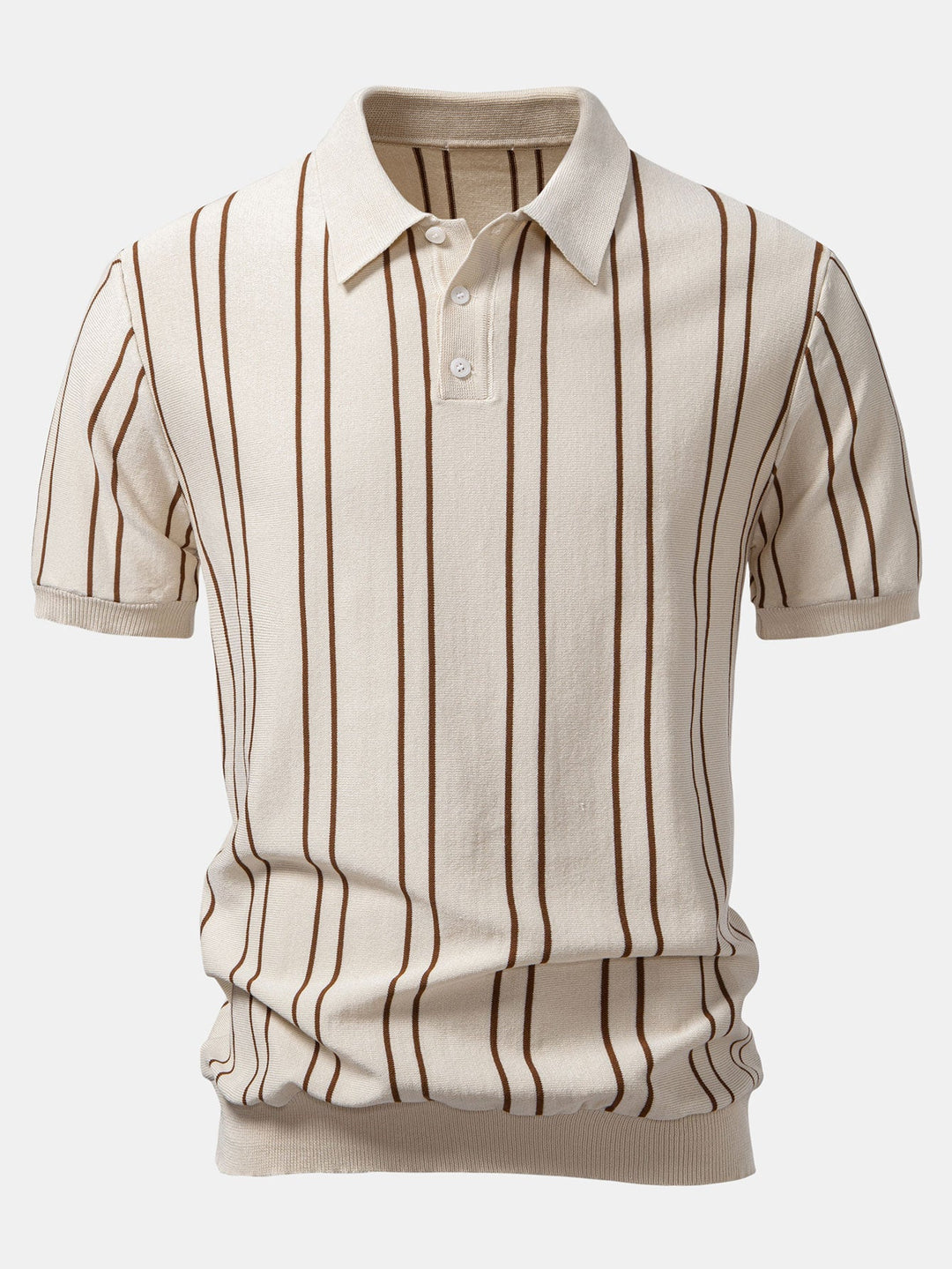 Striped Knitted Polo Shirt &amp; Slim Fit Tapered Trousers