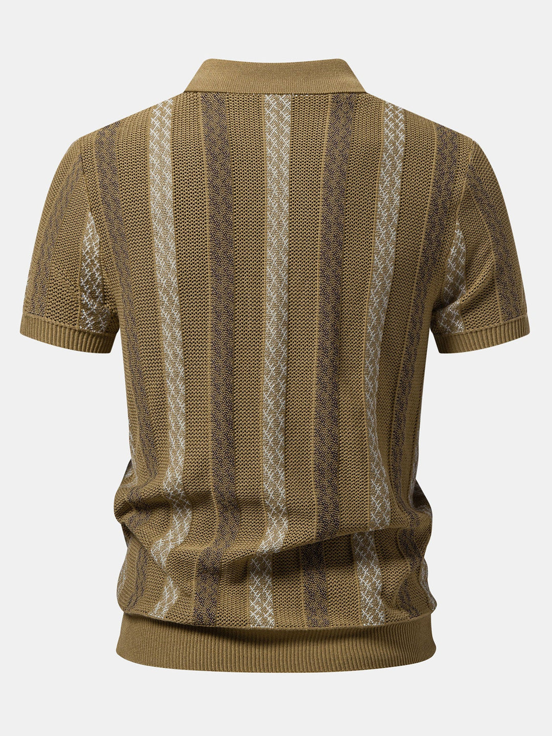 Striped Textured Knit Polo &amp; Slim Fit Tapered Trousers