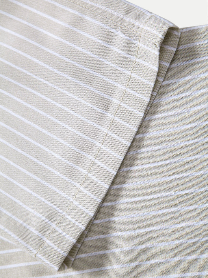 Stripe Straight Leg Linen Pants