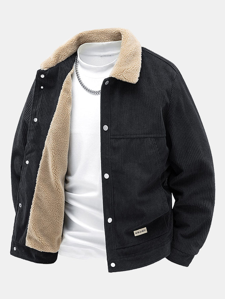 Teddy Lined Corduroy Button Up Jacket
