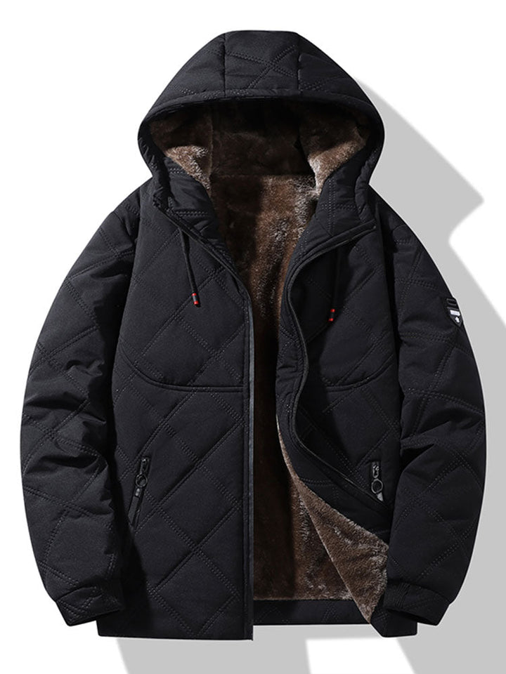 Faux Fur Lined Hooded Quilted Jacket
