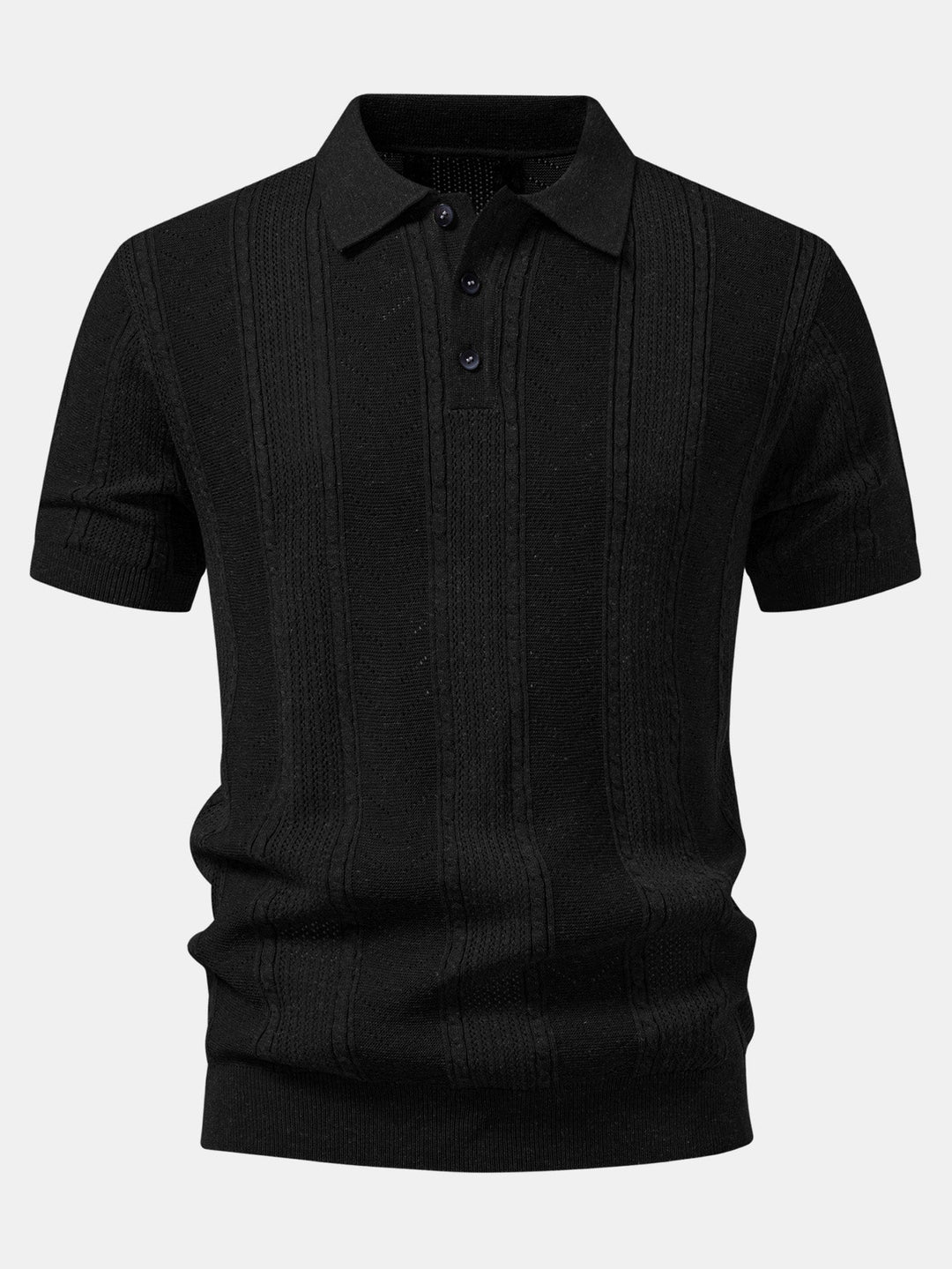Linen Textured Knit Polo &amp; Slim Fit Tapered Trousers
