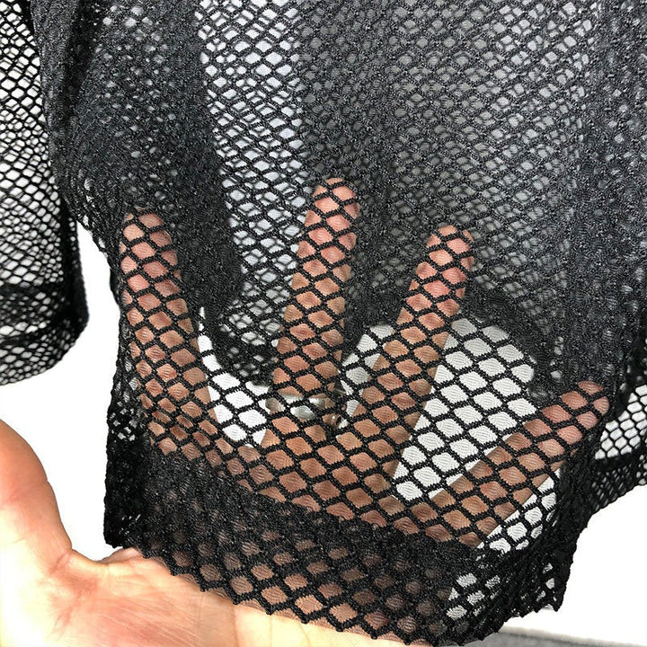 Loose-Fit Mesh Cutout Hoodie