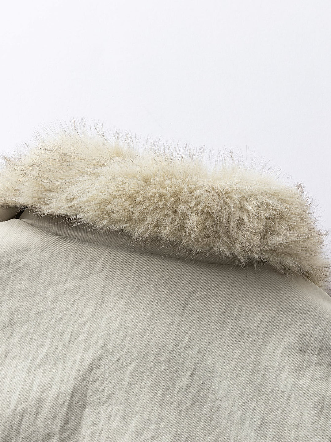 Oversize Faux Fur Collar Bomber Jacket