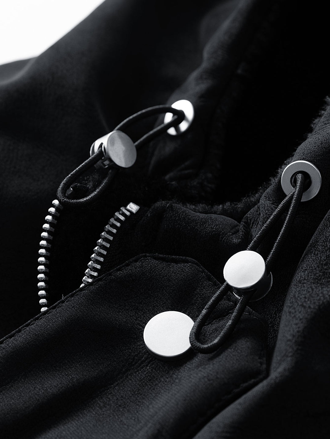 Relax Fit Suede Teddy Zipper Reversible Hooded Coat