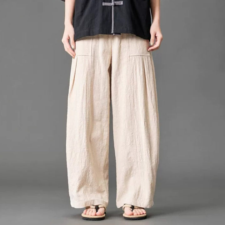Zen-inspired Elastic Waist Loose Casual Pants