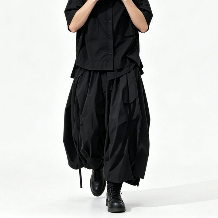 Japanese Loose High-waisted Wide-leg Skirt-Pants