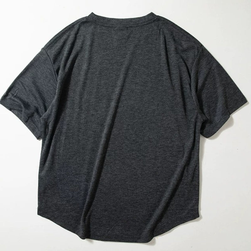 Rounded Hem Loose-fitting Casual T-shirt