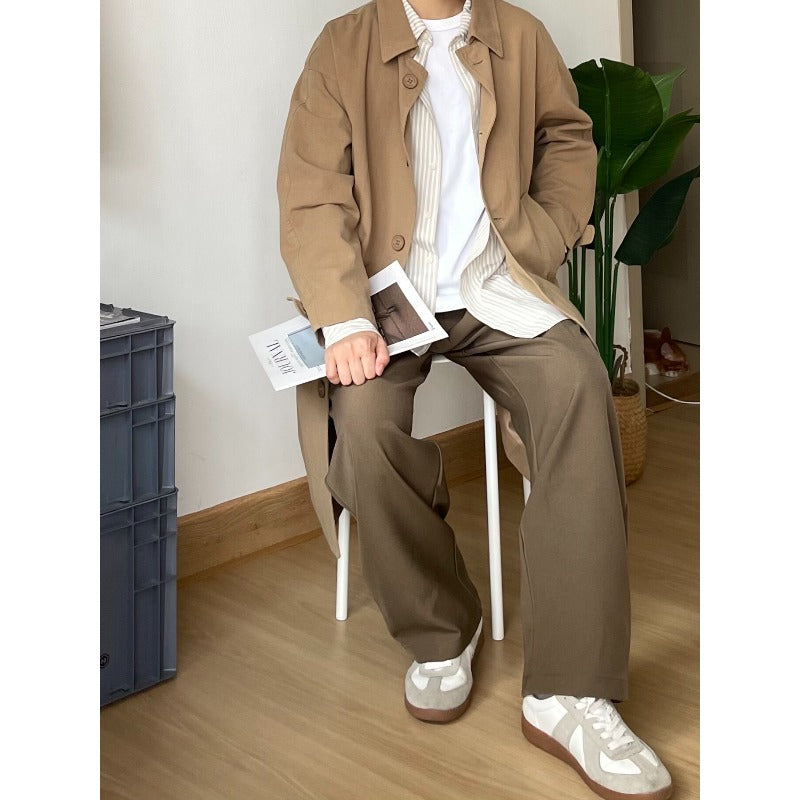 Japanese Striped Loose-fitting Long-sleeved Shirt