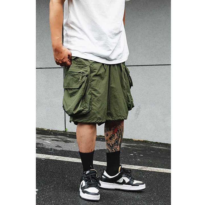 Large Pocket Zipper Casual Loose Shorts