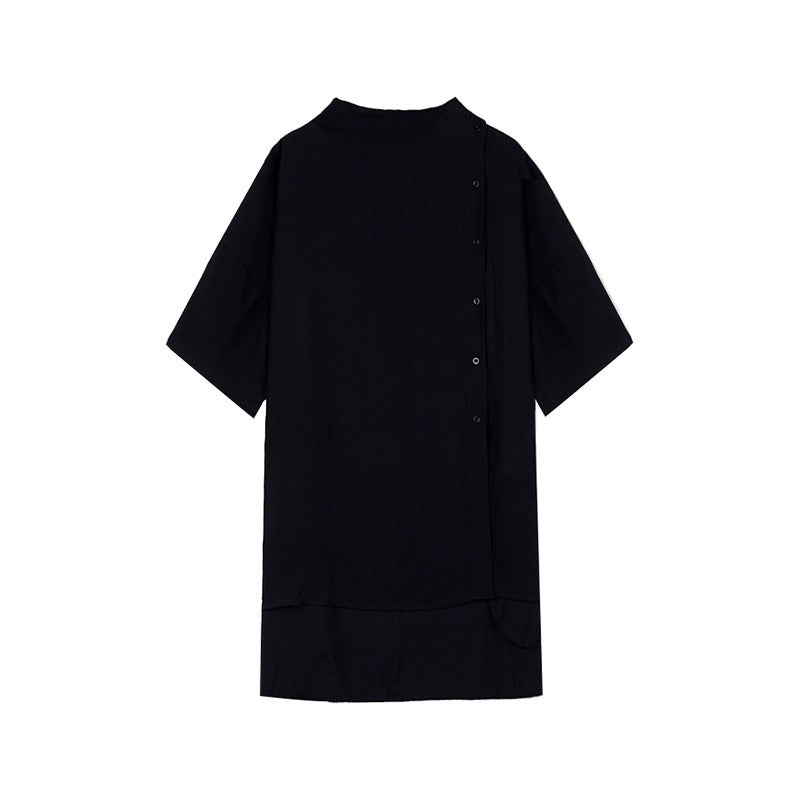 Japanese Loose Shirt and Asymmetrical Skirt-Pants Two-piece Set