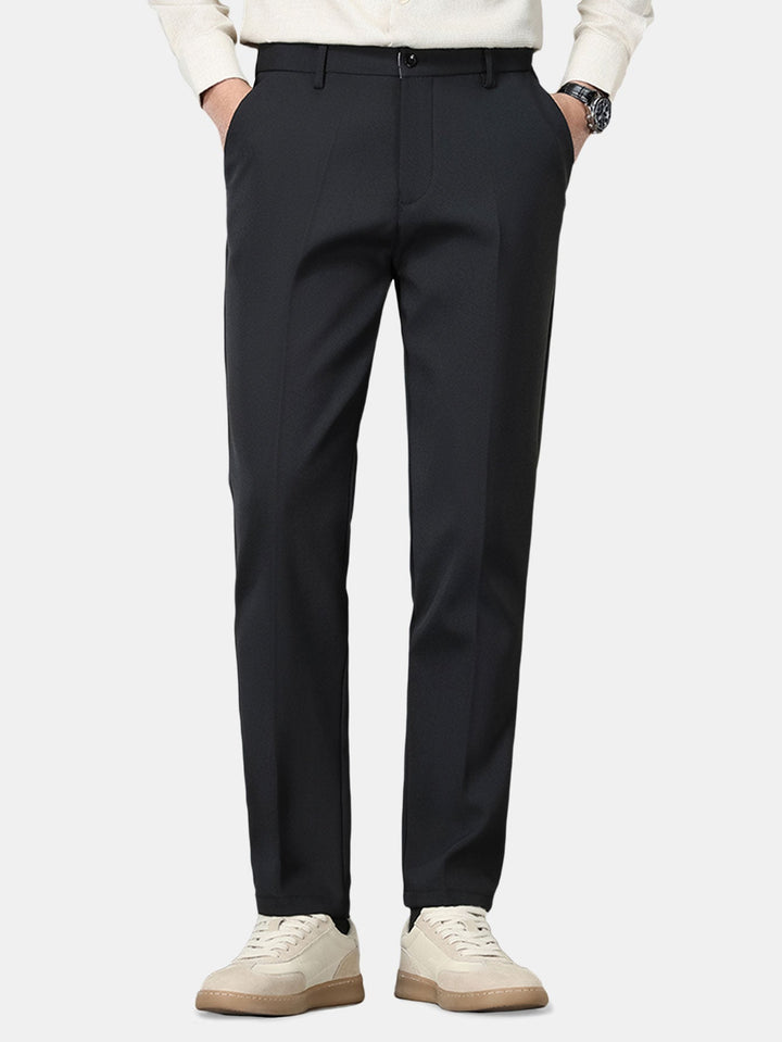 Warm Fleece-Lined Slim Fit Tapered Trousers