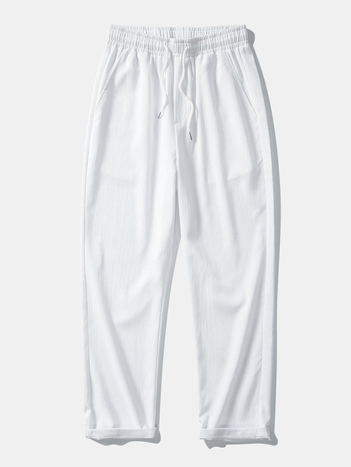 Crinkle Textured Straight Leg Pants