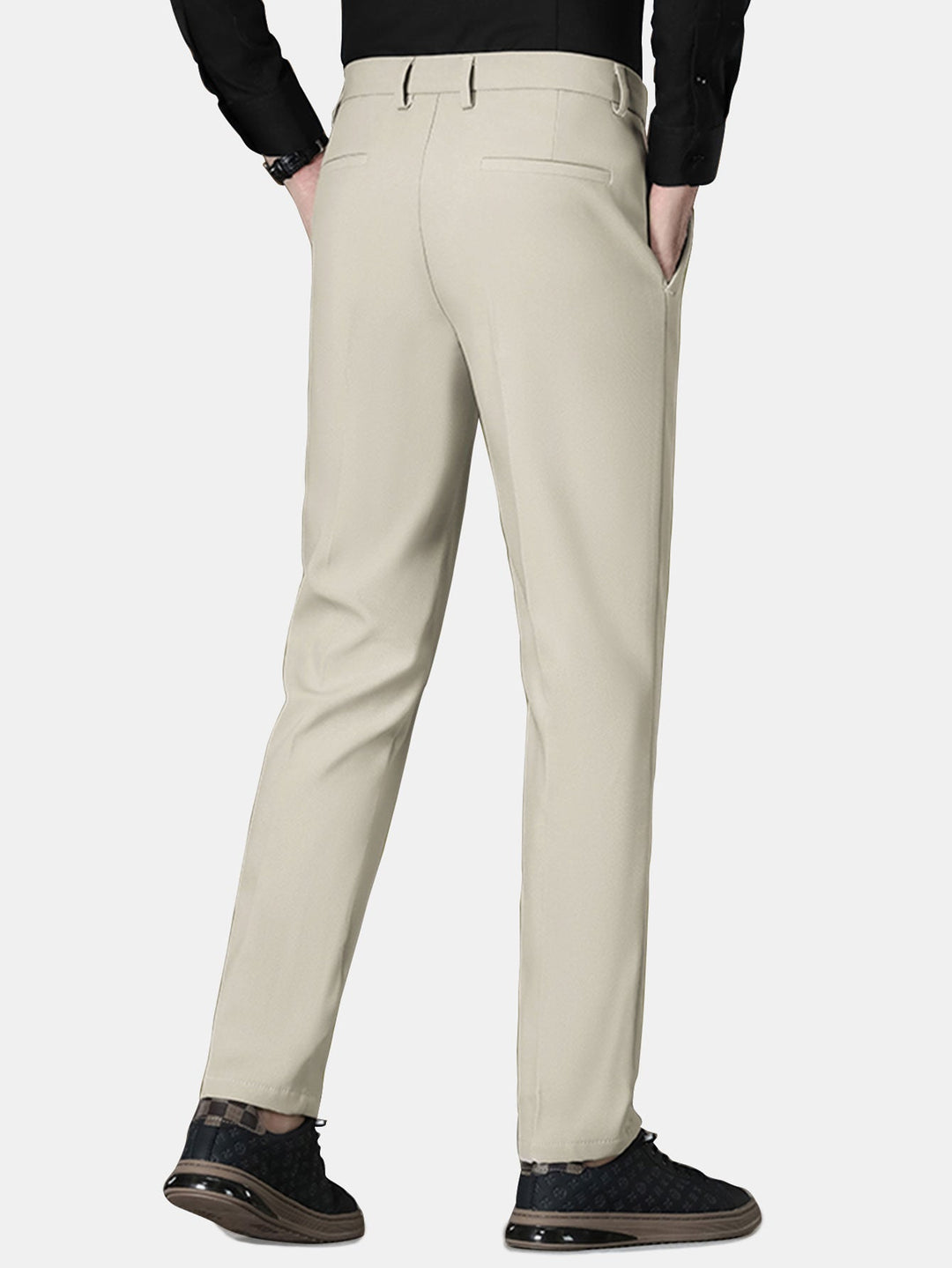 Warm Fleece-Lined Slim Fit Tapered Trousers