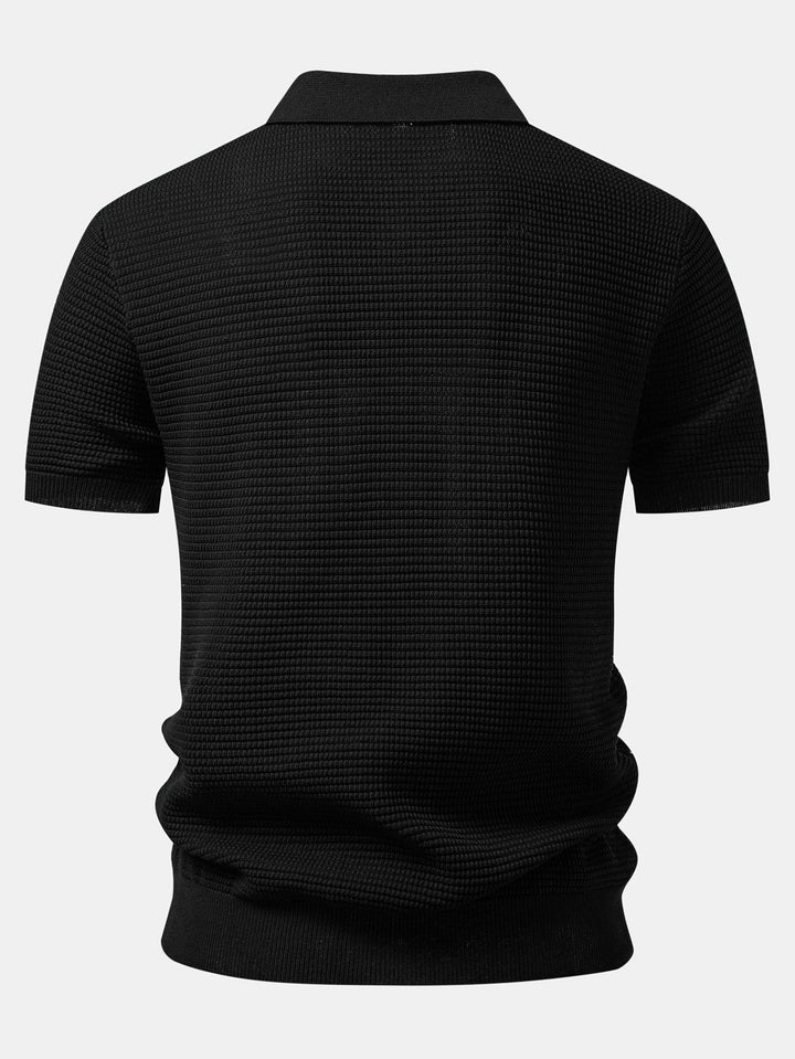 Contrast Zipper Polo &amp; Slim Fit Tapered Trousers