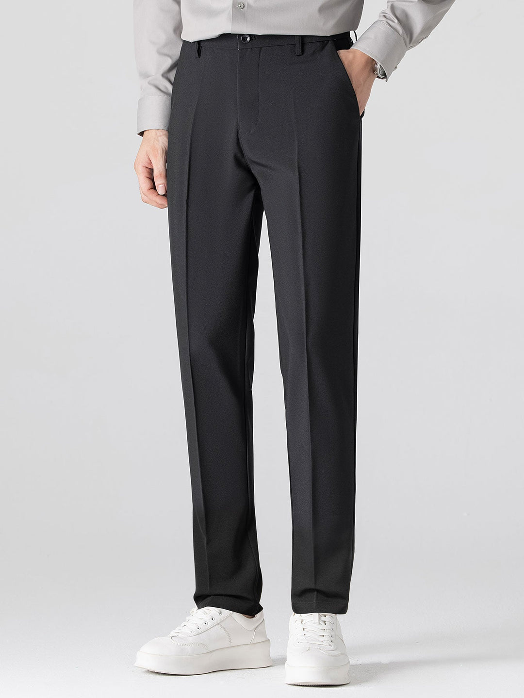 Waffle Johnny Collar Polo With Pocket &amp; Slim Fit Tapered Trousers