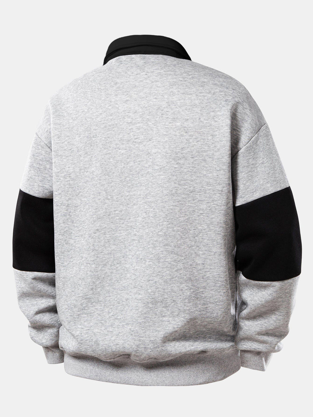 Relax Fit Color Block Polo Collar Sweatshirt &amp; Straight Leg Pleated Pintuck Sweatpants