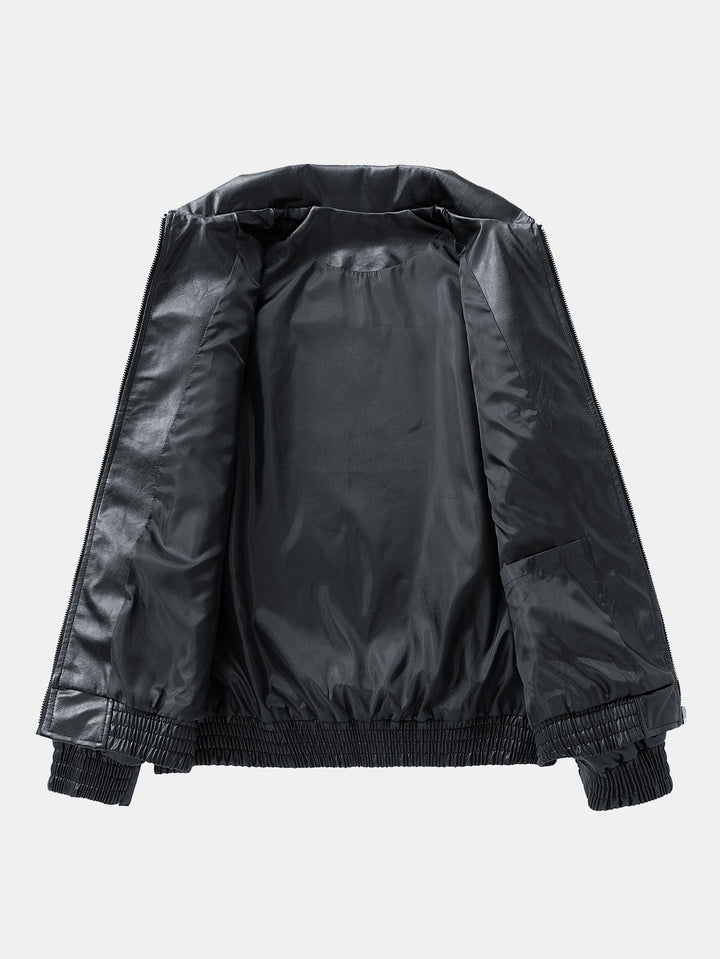 Zipper PU Leather Jacket