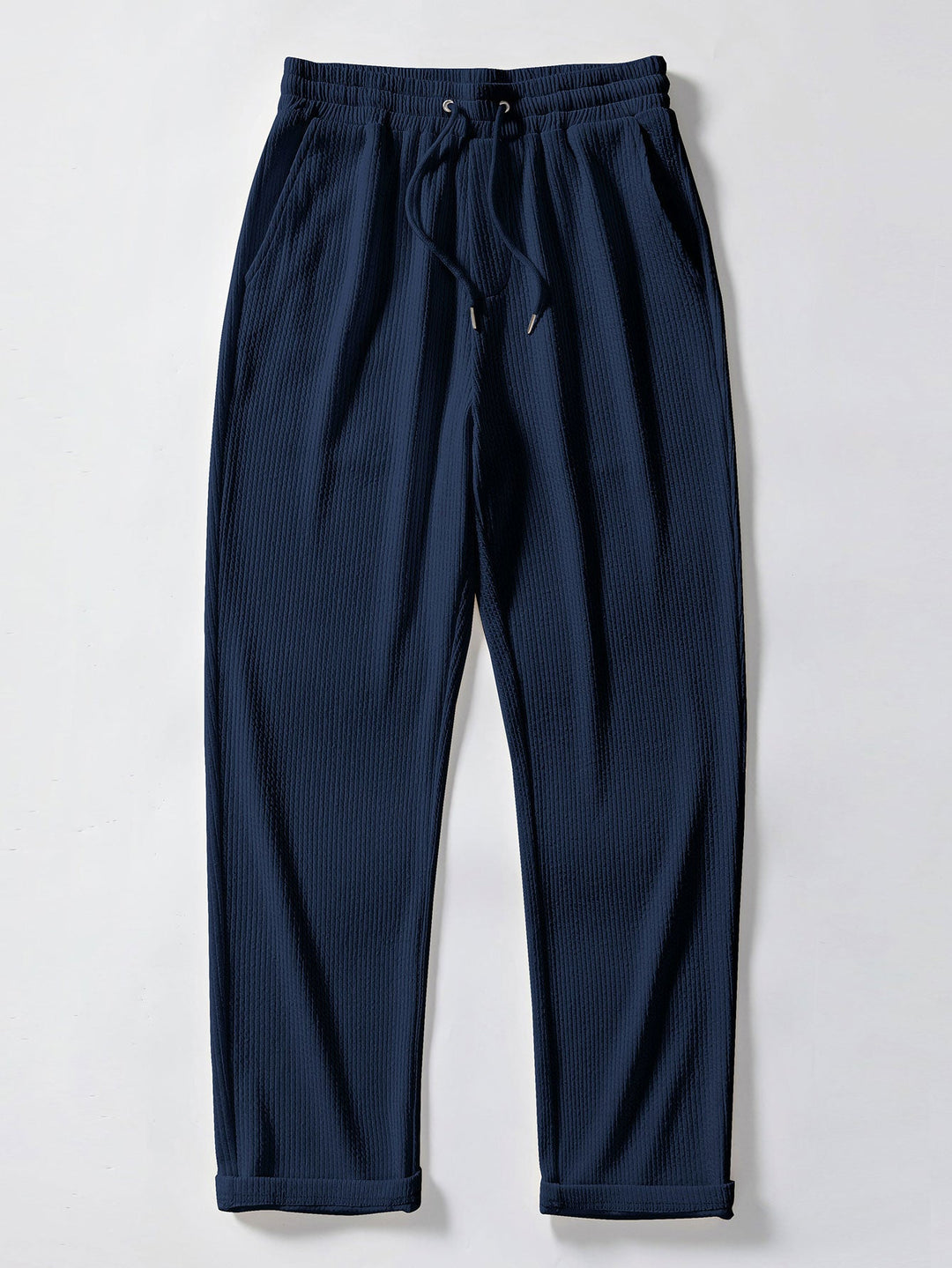 Short Sleeved V-Neck Ribbed Polo &amp; Straight Leg Ribbed Pants