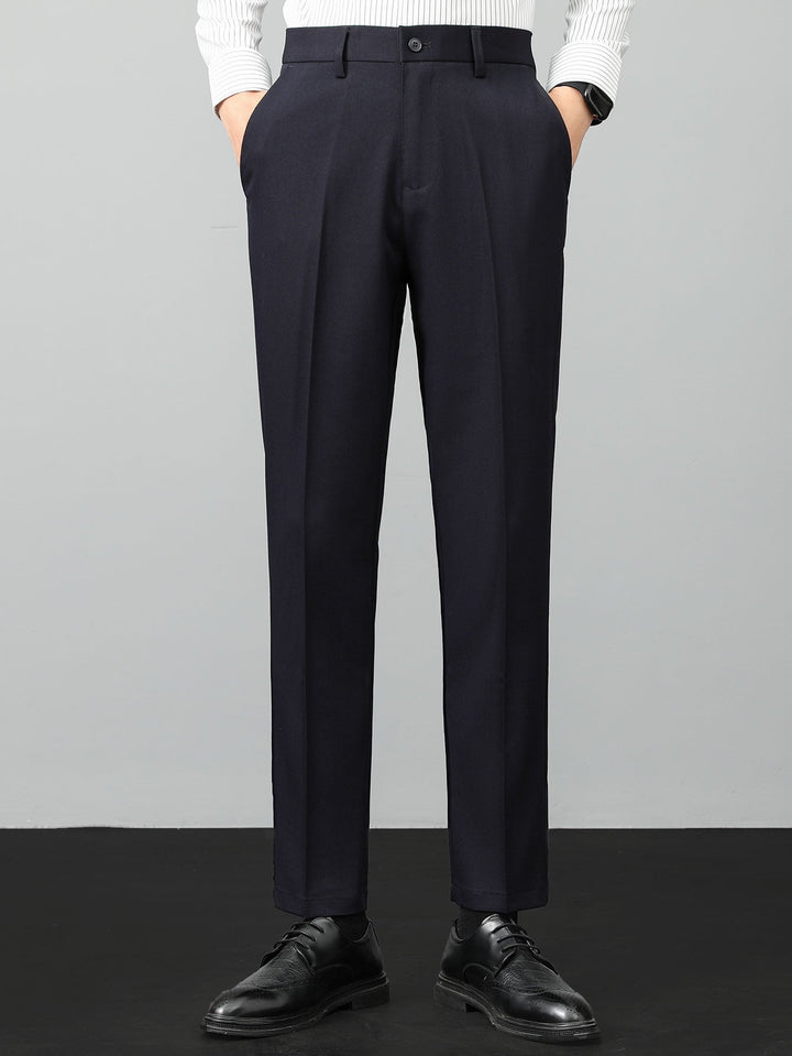 Linen Ribbed Knit Polo &amp; Slim Fit Tapered Trousers