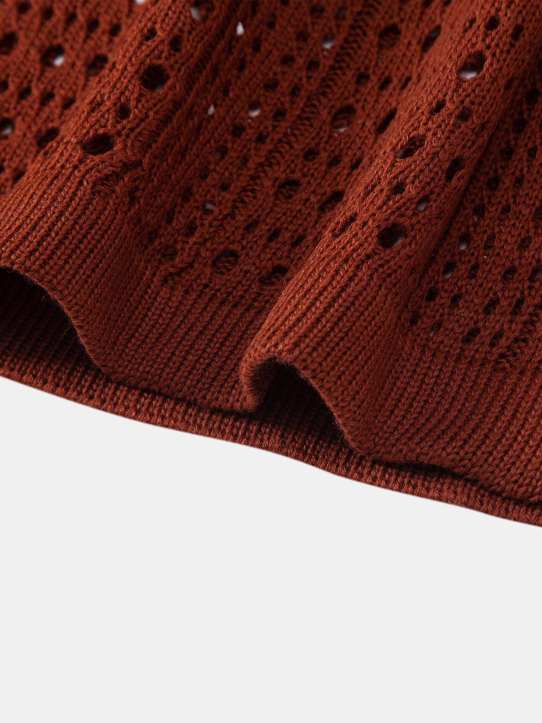 Crochet  V Neck Polo Shirt &amp; Straight Leg Linen Pants