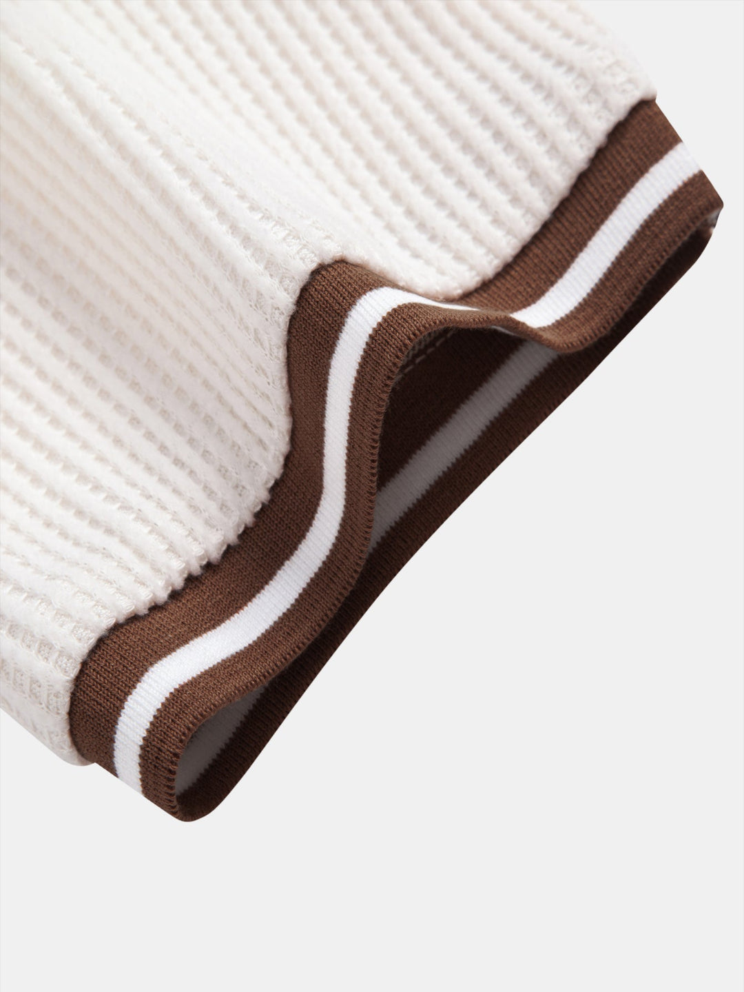 Contrast Stripe Trim Waffle Polo &amp; Slim Fit Tapered Trousers