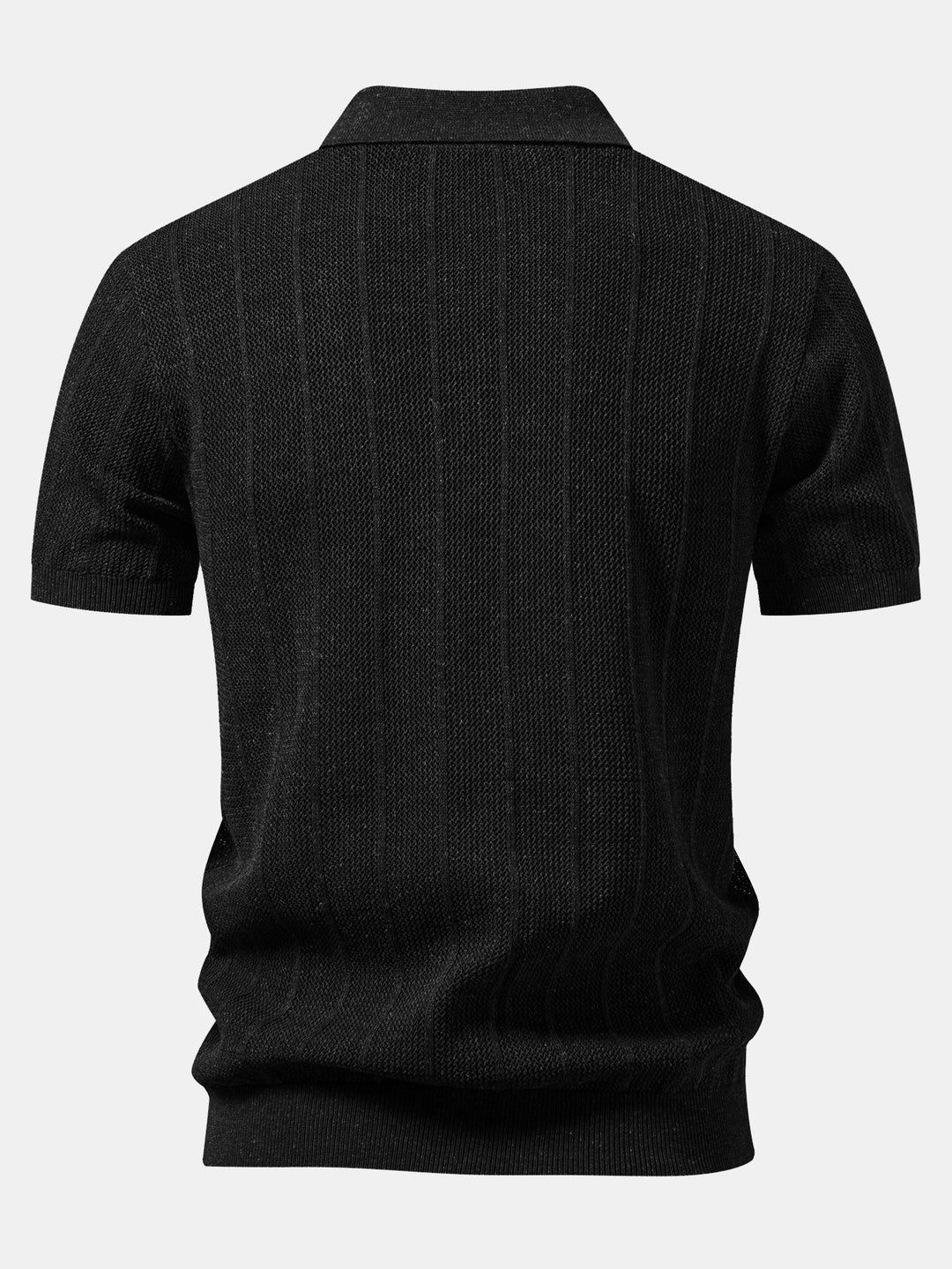 Linen Stripe Open Knit Polo &amp; Straight Leg Linen Pants