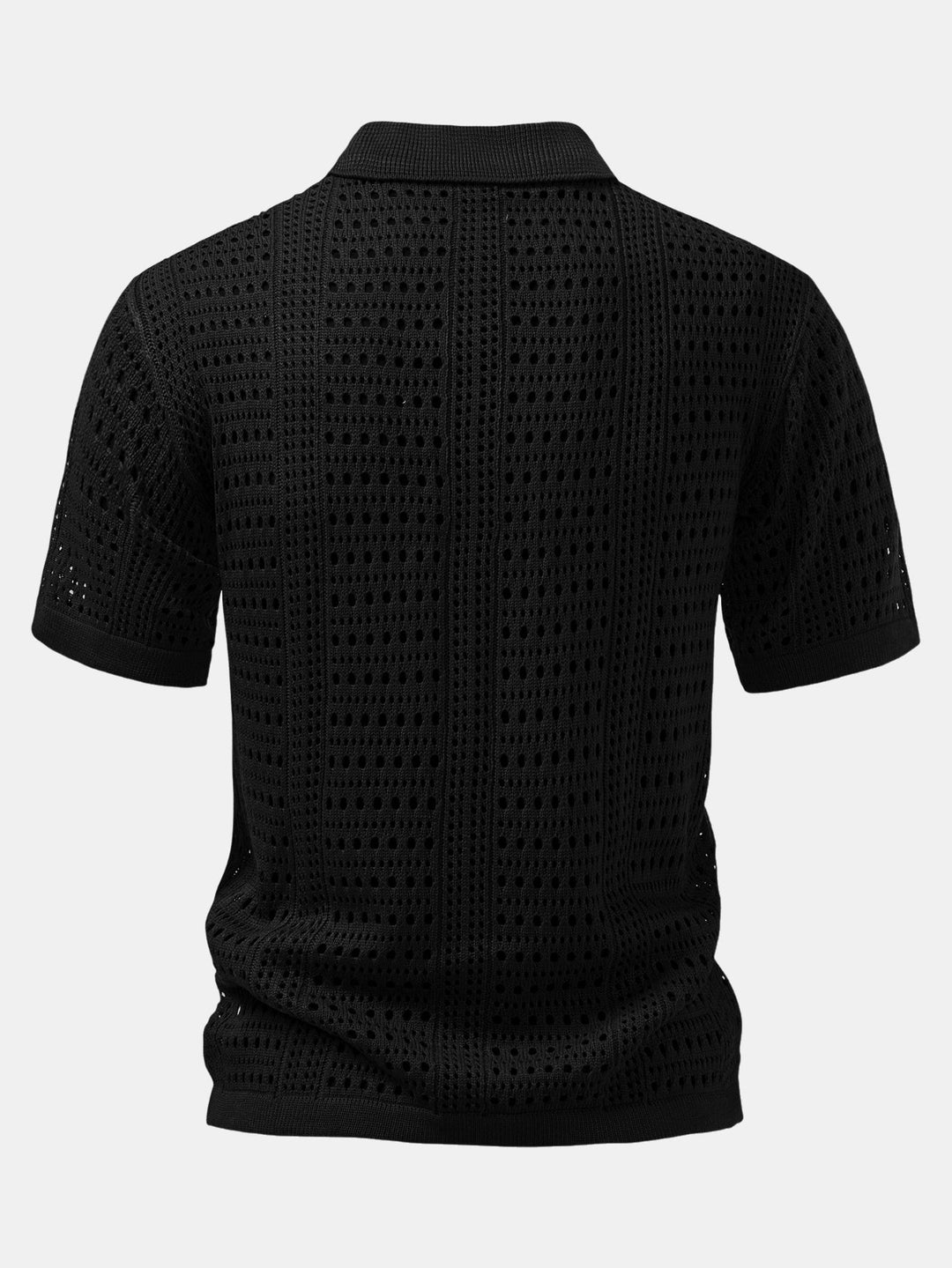Crochet  V Neck Polo Shirt &amp; Straight Leg Linen Pants