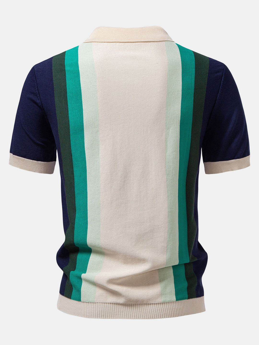 Striped Knitted Polo Shirt &amp; Slim Fit Tapered Trousers