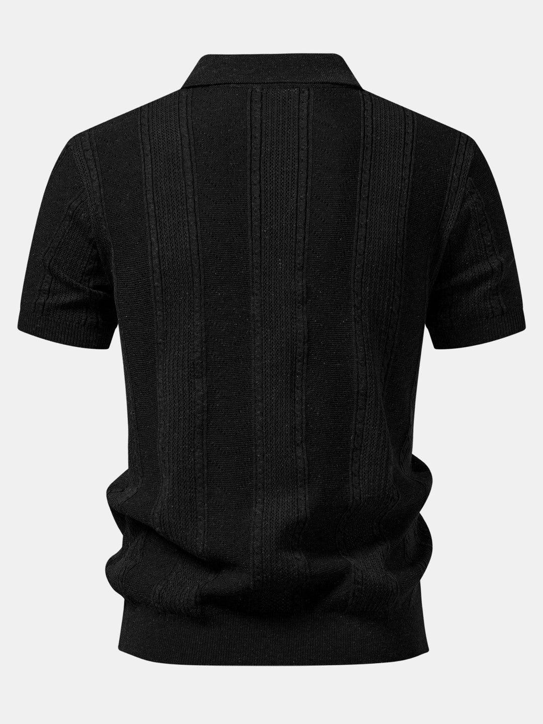 Linen Textured Knit Polo &amp; Slim Fit Tapered Trousers
