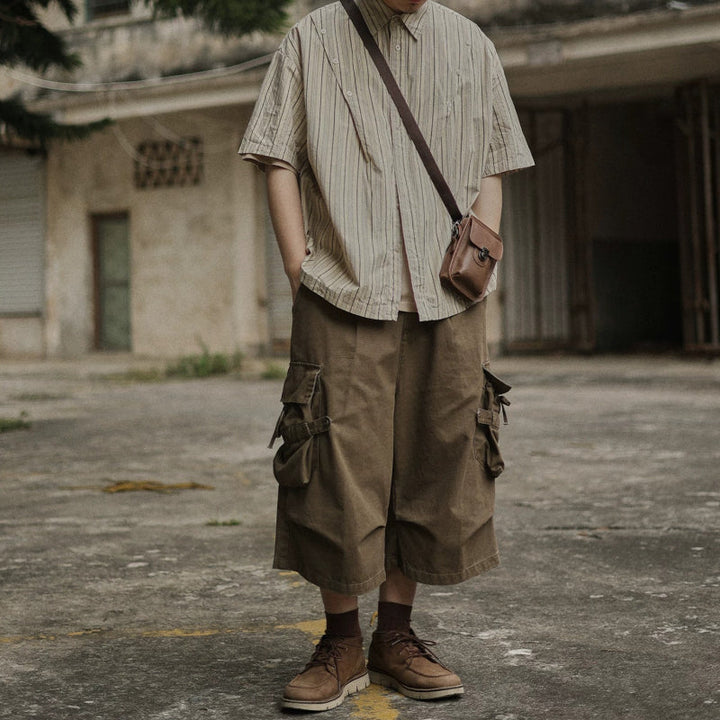 Large Pocket Cropped Casual Pants