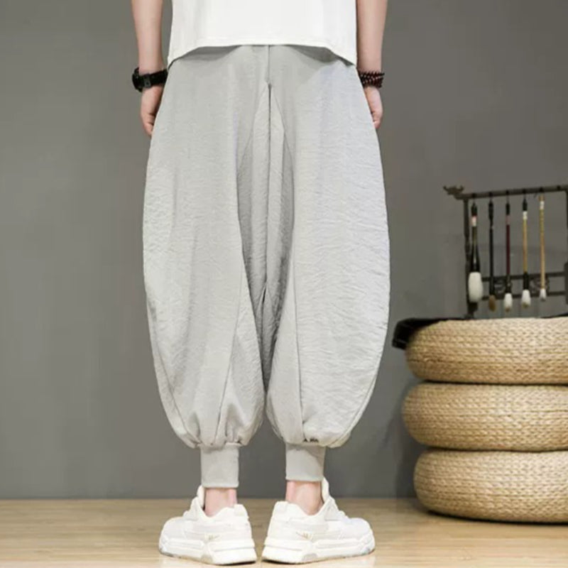 Ice Silk Flowy Loose-fitting Casual Pants