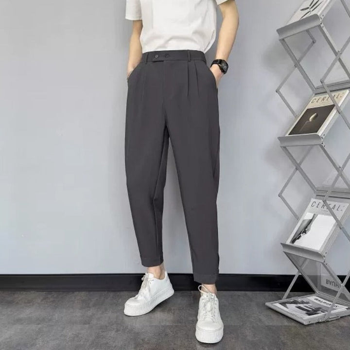 Casual Slim-Fit Cropped Trousers