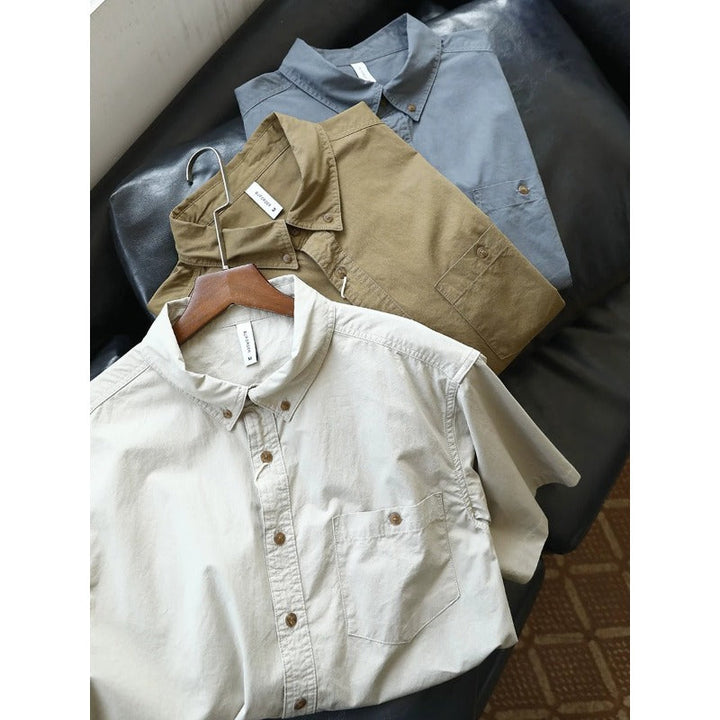 Japanese Retro Cotton Cargo Shirt