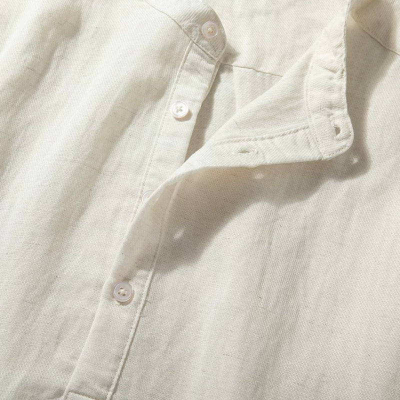 Retro Stand-up Collar Breathable Drape T-shirt