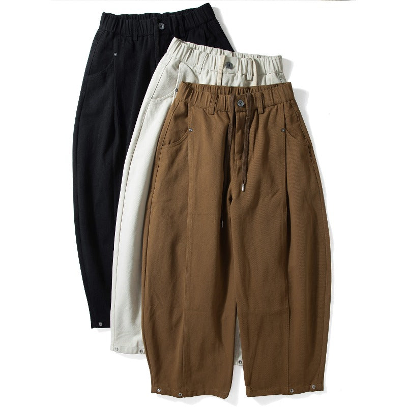 Japanese Loose Casual Drapey Cotton Lyocell Trousers