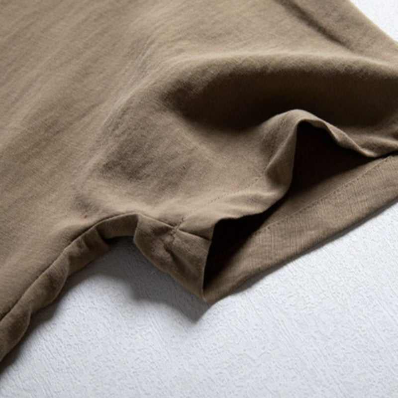 Retro Cotton Linen Button-down Shirt