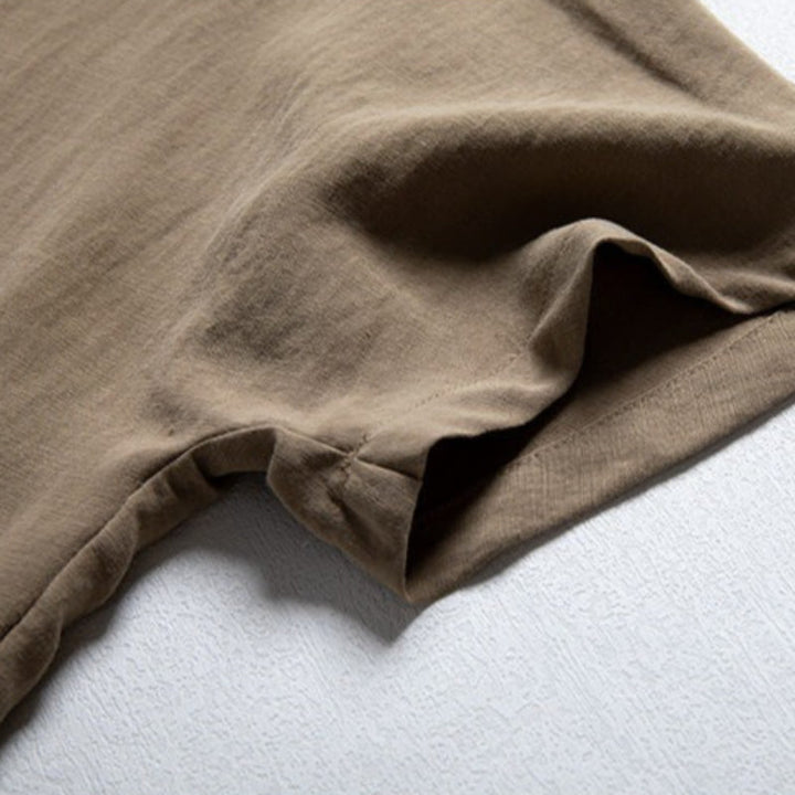 Retro Cotton Linen Button-down Shirt