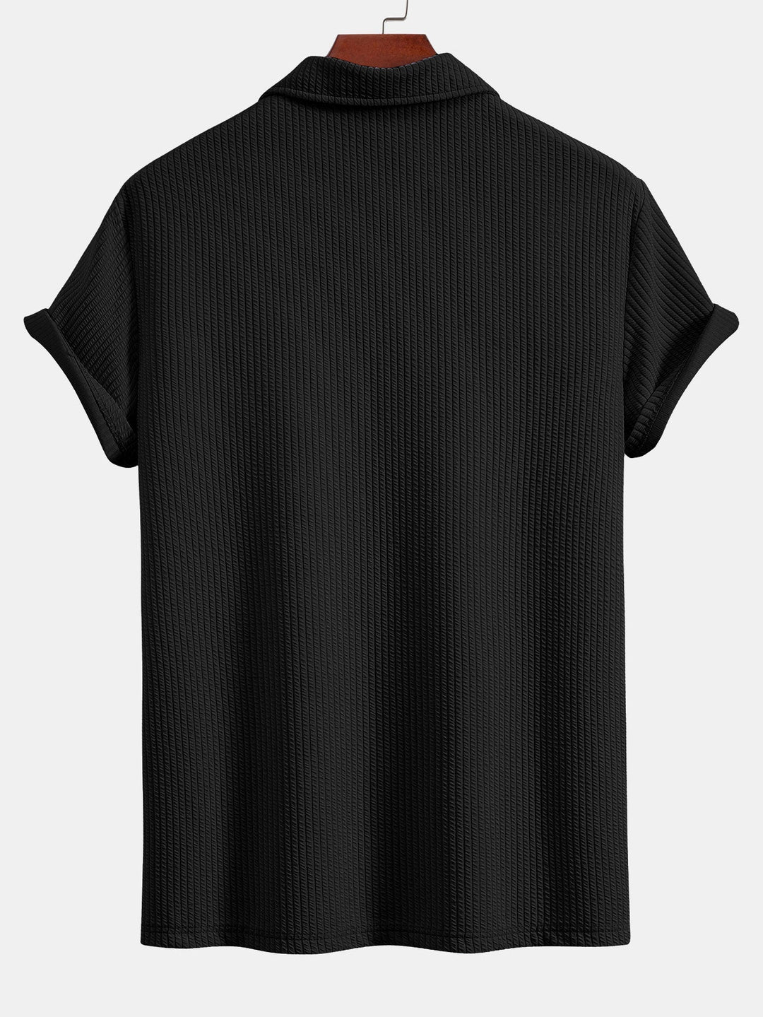 Short Sleeved V-Neck Ribbed Polo &amp; Straight Leg Ribbed Pants
