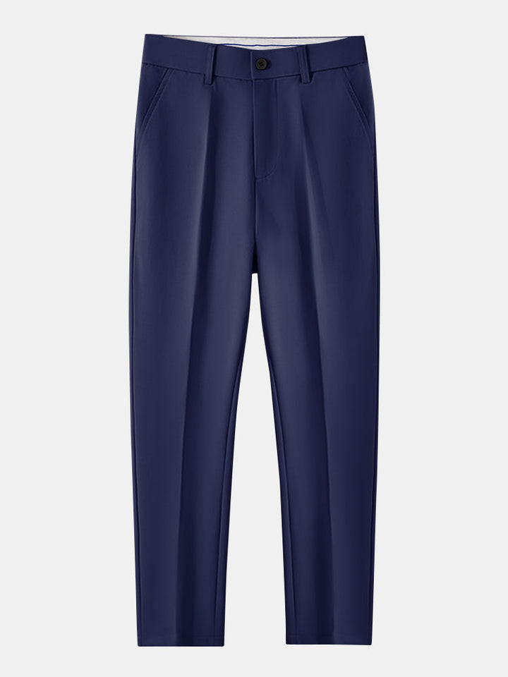 Striped Knitted Polo Shirt &amp; Slim Fit Tapered Trousers