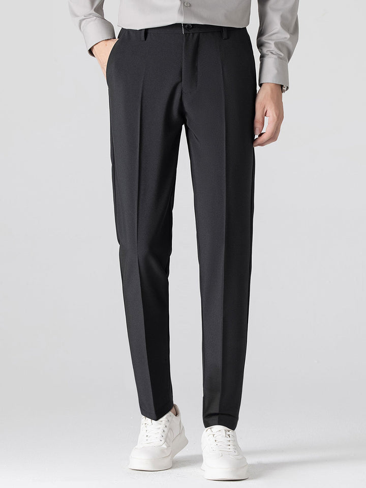 Striped Textured Knit Polo &amp; Slim Fit Tapered Trousers