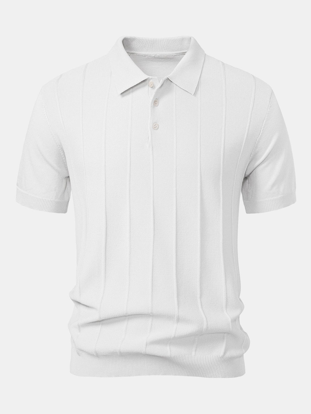 Stripe Jacquard Knit Polo Shirt &amp; Slim Fit Tapered Trousers