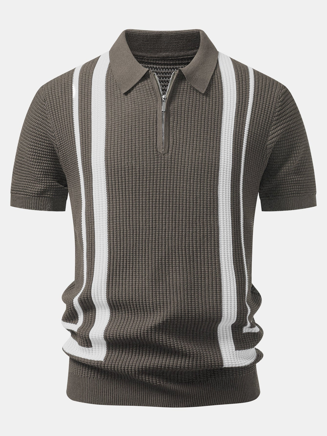 Contrast Zipper Polo &amp; Slim Fit Tapered Trousers
