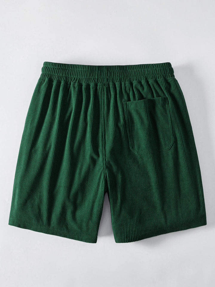 Relax Fit Milano Print Contrast Collar Polo Shirt &amp; Corduroy 7" Shorts