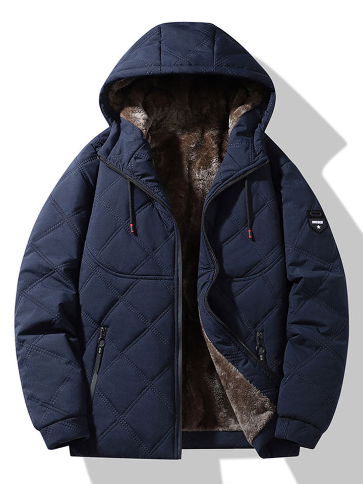 Faux Fur Lined Hooded Quilted Jacket