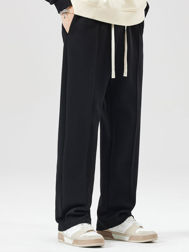 Relax Fit Ghost Drinking Coffee Print Contrast Polo Sweatshirt &amp; Straight Leg Pleated Pintuck Sweatpants